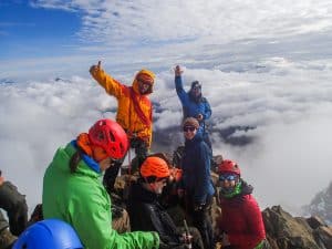 Mountaineers on top of Iliniza Norte - a great peak for beginners and for acclimatization