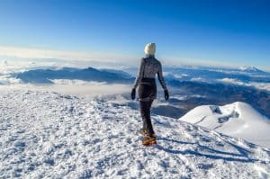 Cayambe summit - a perfect first high glaciated mountain peak for beginners to climb